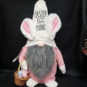 Rae Dunn NWT "Easter Egg Hunt" Gnome with Basket and Eggs
